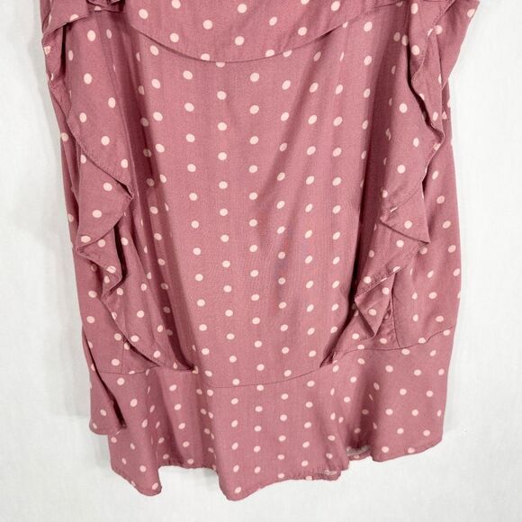 Matilda Jane XS Tank Top ruffled Polka Dot Pink Sleeveless Ryan Smocked 1607 - Picture 4 of 7